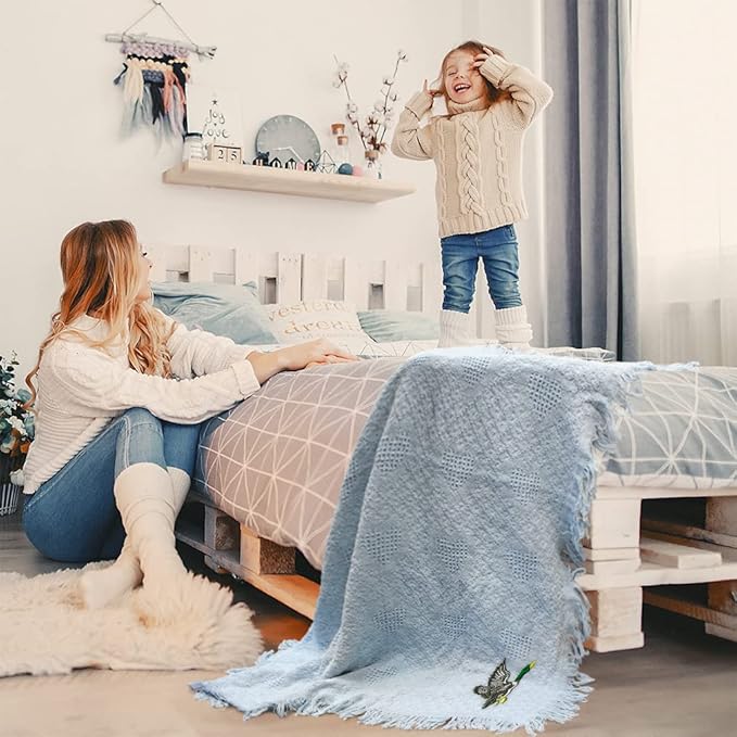 Custom Embroidery Nursery Bedding Baby Blankets for Boys & Girls Flying Duck