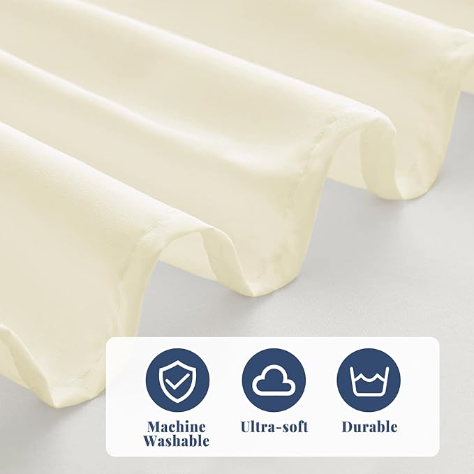 Twin Bed Skirt, Elastic Wrap Around Bed Skirt Twin Size, Bed Skirts for Adjustable Bed, Easy Fit with 14" Drop Length Tailored Drop Dust Ruffle (Light Yellow)