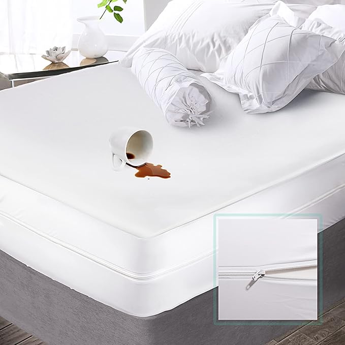 Nestl Premium Polyester Zippered Mattress Encasement - Twin XL Mattress Protector - Fits 15 Inches Deep