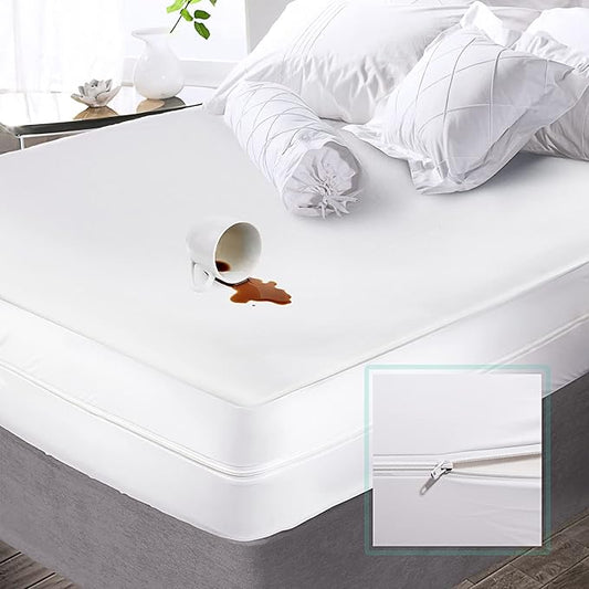 Nestl Premium Polyester Zippered Mattress Encasement - Twin Mattress Protector - Fits 15 Inches Deep
