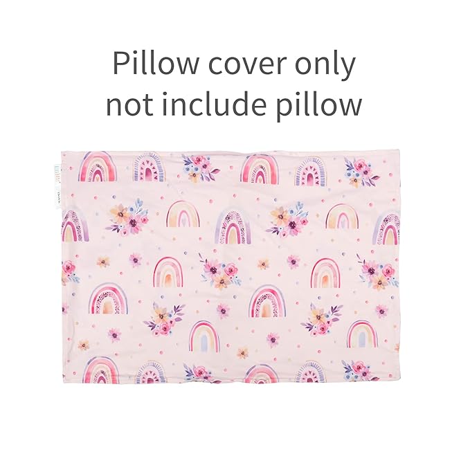ALVABABY Toddler Pillowcases Stretchy Soft Kids Pillow Cover 2 Pack Fit 13"x 18" or 12"x20" Envelope for Girl Boy Sleepy Travel