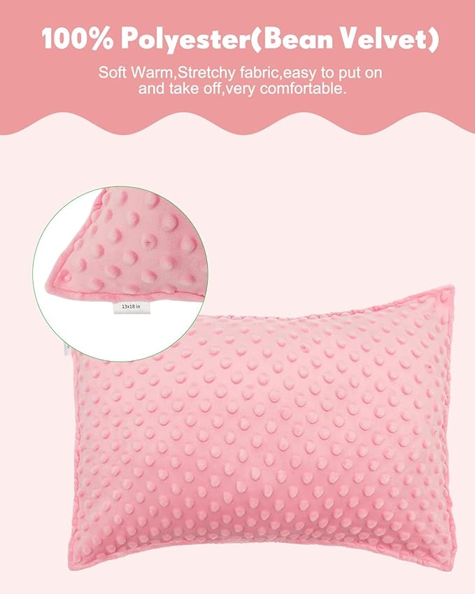 ALVABABY Toddler Pillowcase Kids Pillow Cover Bean Velvet Soft Warm 2 Pack Fit 13"x 18" or 12"x16" Envelope for Girl Boy Sleepy Travel 2TPD03A