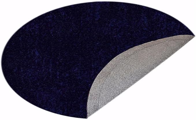 Hand Tufted SHAG Polyester ECO-Friendly Area Rugs - 10'x10', Round, Blue, Solid Plain Design, High Pile Thick Handmade Anti Skid Area Rugs for Living Room, Bed Room K00111