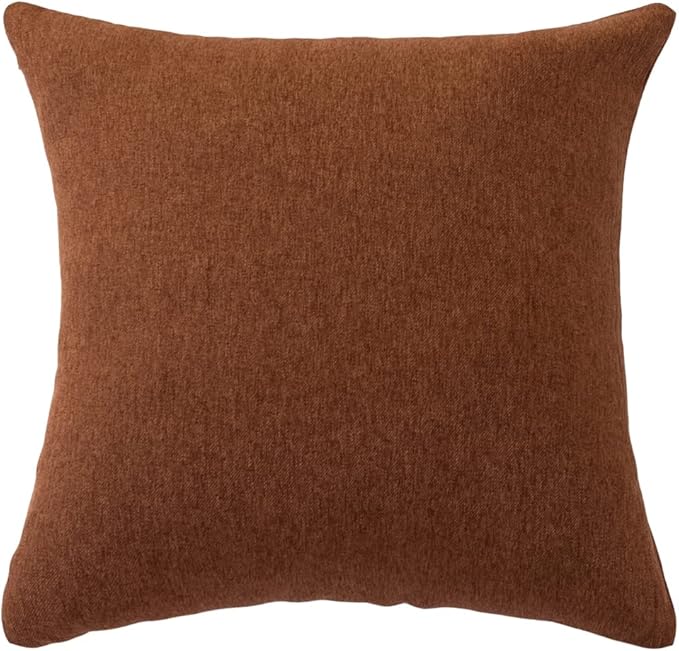AMBERIS 2 Pillowcases (45×45cm)(Without Insert) Brown, Imitation Linen Decorative 2 Pillowcases (Without Insert) for Home Hotel