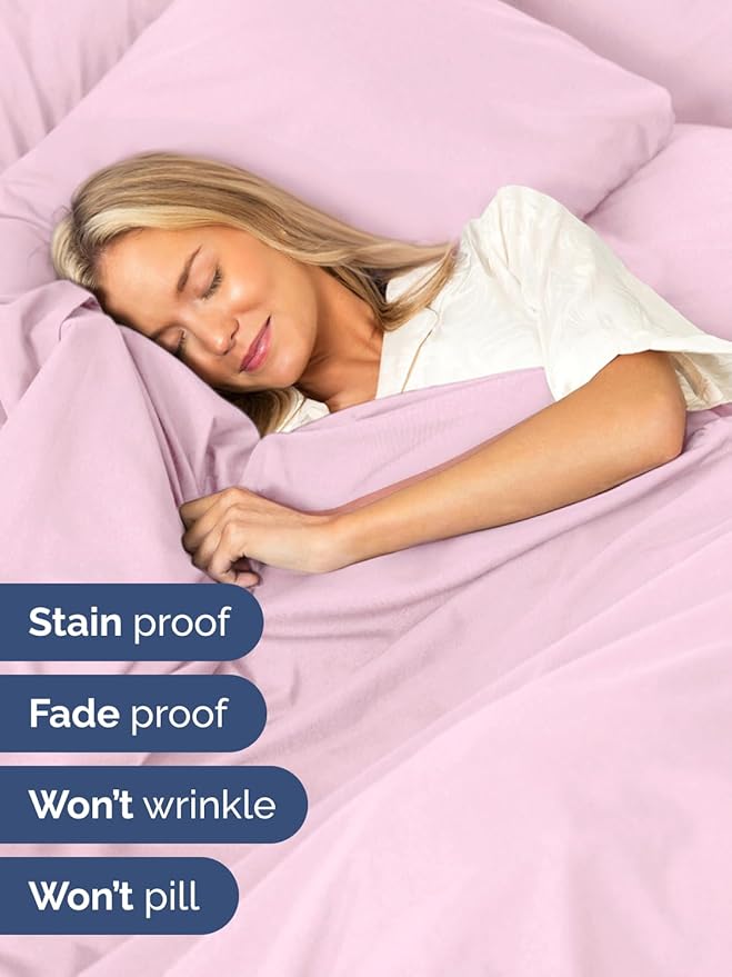 Extra Deep Full Sheet Set - 6 Piece Breathable and Cooling Sheets - Hotel Luxury Bedding for Women, Men, Kids & Teens - Easy & Secure Fit - Soft, Wrinkle Free & Comfy - Extra Deep Pockets - Light Pink