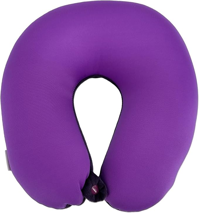 Bookishbunny U Shaped Micro Beads Microbead Neck Head Support Travel Pillow, 12"x12"x4" (SolidPurple)