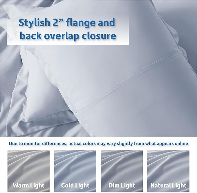 Nestl King Duvet Cover Set with Comforter Insert - Ice Blue 4 Piece 104x90 Duvet Cover & 2 Pillow Shams with White Quilted Down Alternative Comforter, Ultra Soft, All Season