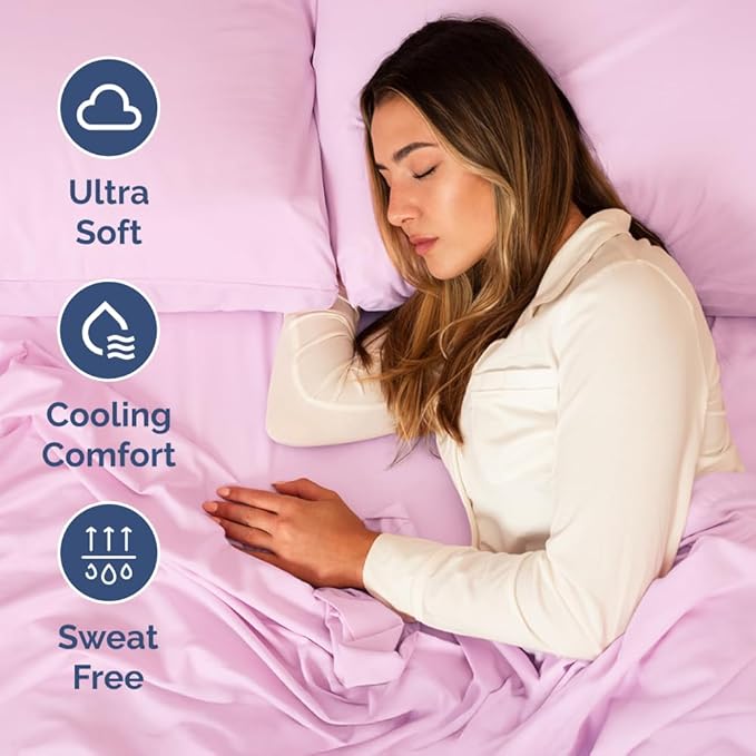 Short Queen RV Size 4 Piece Sheet Set - Comfy Breathable & Cooling Bed Sheets Set - Hotel Luxury Bedding for Women, Men, Kids, Teens, Boys & Girls - Deep Pockets & Ultra-Soft - Oeko-Tex - Light Pink