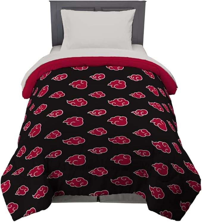 Naruto Anime Akatsuki Pattern Bedding Soft Microfiber Comforter, Twin, (Official Naruto Product) by Franco