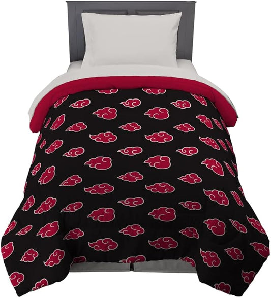 Naruto Anime Akatsuki Pattern Bedding Soft Microfiber Comforter, Twin, (Official Naruto Product) by Franco