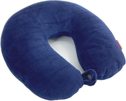Bookishbunny U Shaped Micro Beads Microbead Neck Head Support Travel Pillow, 12"x12"x4" (SolidNavy)