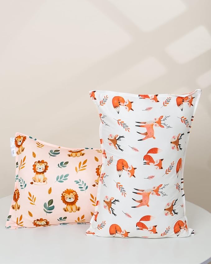 ALVABABY Toddler Pillowcases Stretchy Soft Kids Pillow Cover 2 Pack Fit 13"x 18" or 12"x16" Envelope for Girl Boy Sleepy Travel 2TPE30A