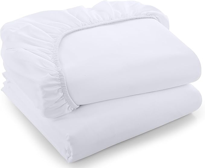 Utopia Bedding Queen Fitted Sheets - Bulk Pack of 2 Bottom Sheets - Soft Brushed Microfiber - Deep Pockets - Shrinkage & Fade Resistant - Easy Care (White)