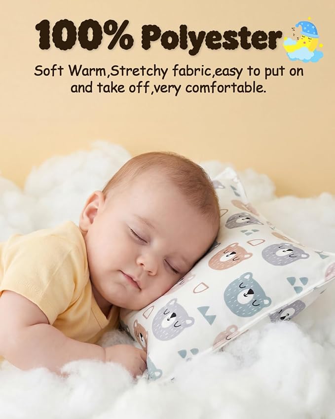 ALVABABY Toddler Pillowcase Kids Pillow Cover Polyester Bean Velvet Soft Warm 2 Pack Fit 13"x 18" or 12"x16" Envelope for Girl Boy Sleepy Travel 2TPMT01A