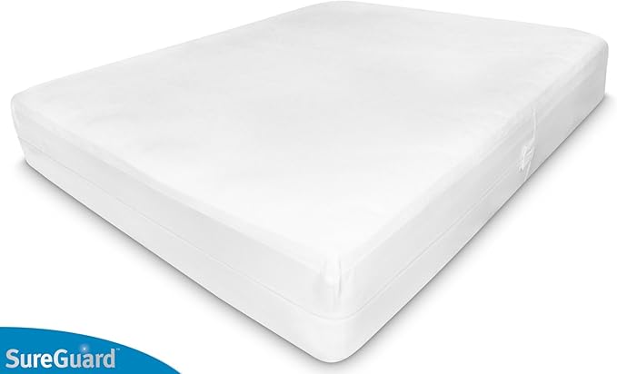 King (17-20 in. Deep) SureGuard Mattress Encasement - 100% Waterproof, Bed Bug Proof, Hypoallergenic - Premium Zippered Six-Sided Cover