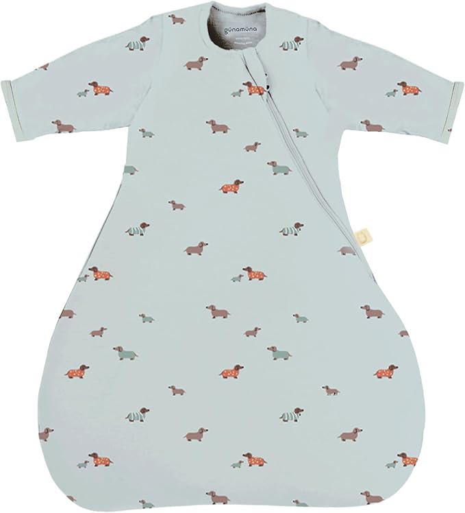 GUNAMUNA Long-Sleeve Transitional Swaddle Sleep Bag 1.0 TOG – Soothes Infants 3-6 Months, Easy Diaper Changes with WONDERZiP