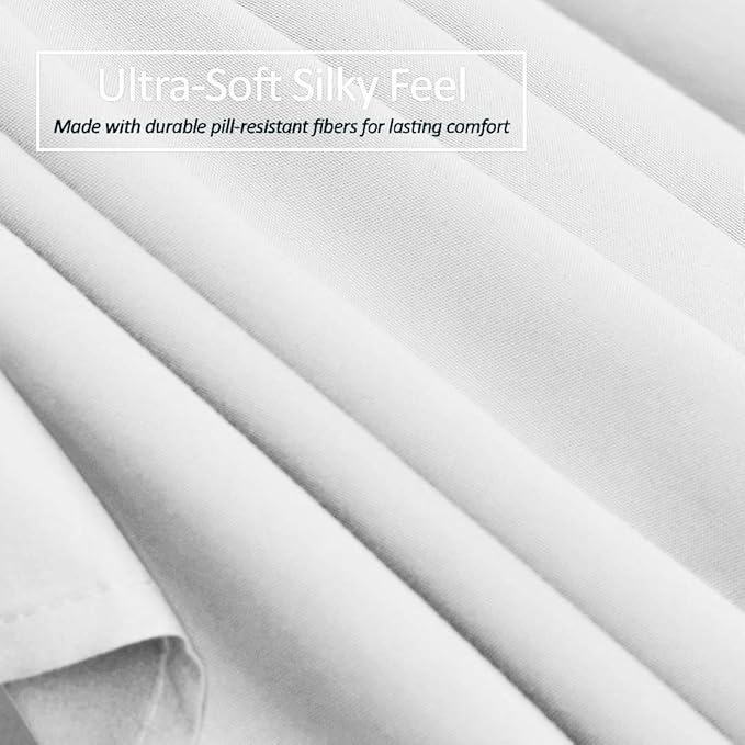 Bed Skirt - 25 Inch Fall Tailored Drop Pleated Dust Ruffle, 100% Egyptian Cotton - Solid Pattern and Color { Olympic Queen , Solid , White}