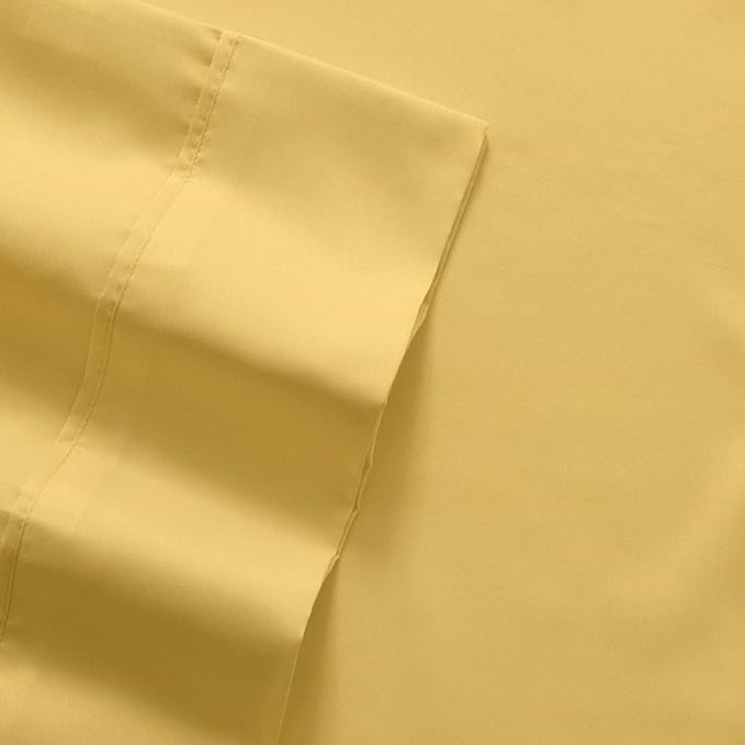 Sweet Home Collection Quality Deep Pocket Bed Sheet Set - 2 Extra Pillow Cases, Value, Twin XL, Yellow, 4 Piece (Pack of 12, 48 Count Total)