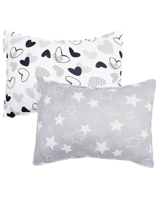 ALVABABY Toddler Pillowcase Stretchy Soft Kids Pillow Cover Fit 13"x 18" or 12"x16" Envelope for Girl Boy Sleepy Travel 2 Pack 2TPE42A