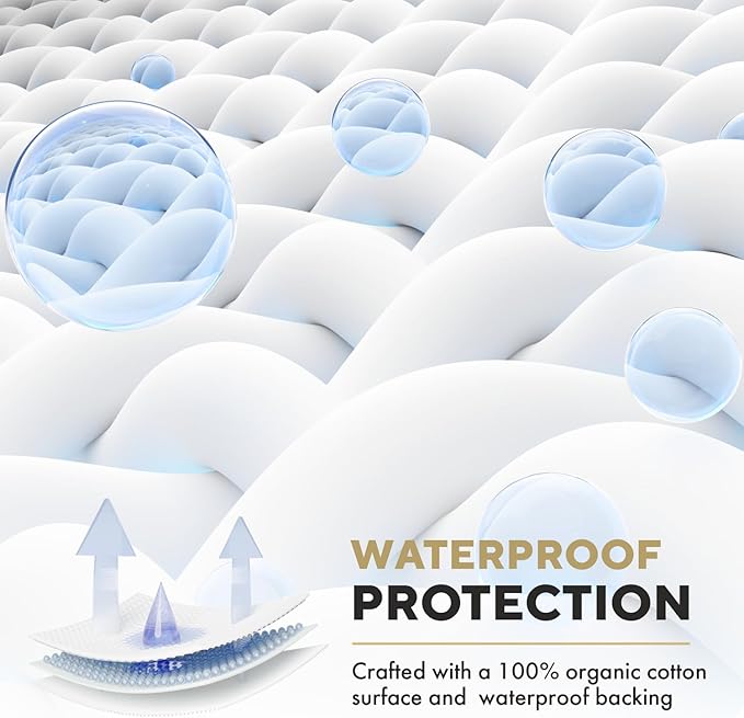 MATTSHIELD Ultimate Sensitive Skin 3-Piece Kit – Queen Size Bed Bug Mattress Protector + 2 Zippered Pillow Covers – Organic Cotton Terry Top – Waterproof 6-Sided Encasement, Soft & Breathable