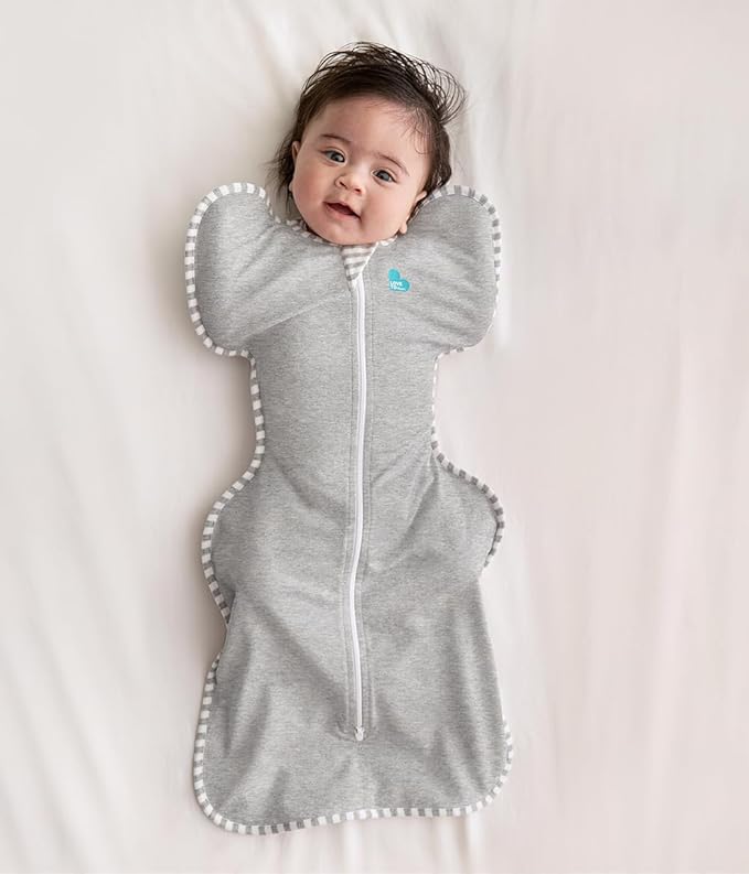 Love to Dream Swaddle UP, Gray, Newborn, 5-8.5 lbs., Dramatically Better Sleep, Allow Baby to Sleep in Their Preferred arms up Position for self-Soothing, snug fit Calms Startle Reflex (Pack of 2)