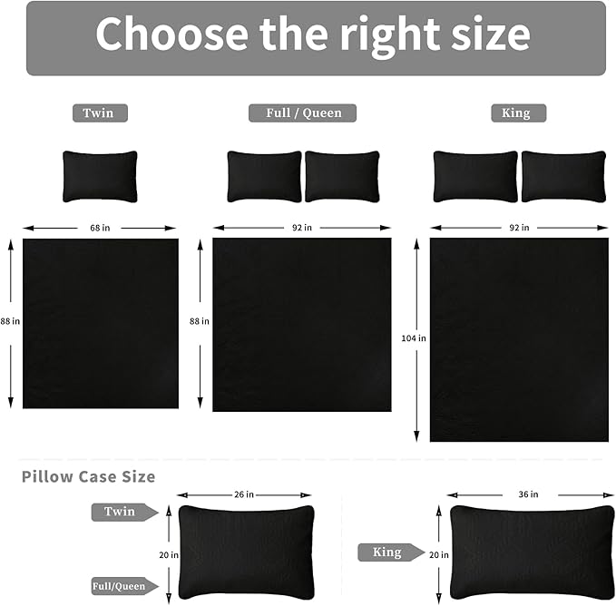 Easy-Going Twin Size Reversible Quilt Set with 1 Quilt and 1 Pillow Sham, Soft Bed Quilt Cover, Water Resistant Lightweight Microfiber Bedspread, Stain Resistant, Olive Leaf-Black/Beige