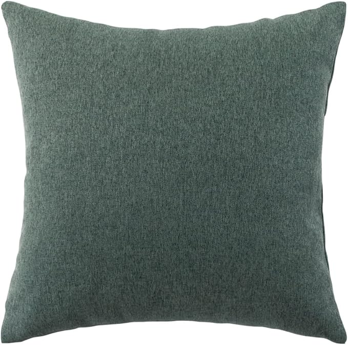 AMBERIS 2 Pillowcases (45×45cm)(Without Insert) Blue-Green, Imitation Linen Decorative 2 Pillowcases (Without Insert) for Home Hotel