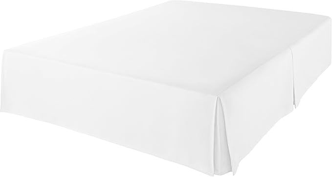 Amazon Basics Lightweight Pleated Bed Skirt, Full, Bright White, Solid (Pack of 8)