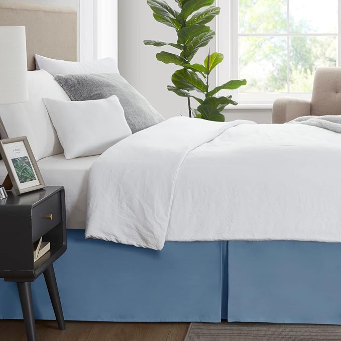 Nestl Blue Heaven Twin XL Bed Skirt - Twin XL Size Bed Skirt 14 Inch Drop - Brushed Microfiber Bed Skirts - Hotel Quality Pleated Bed Skirt - Shrinkage & Fade Resistant