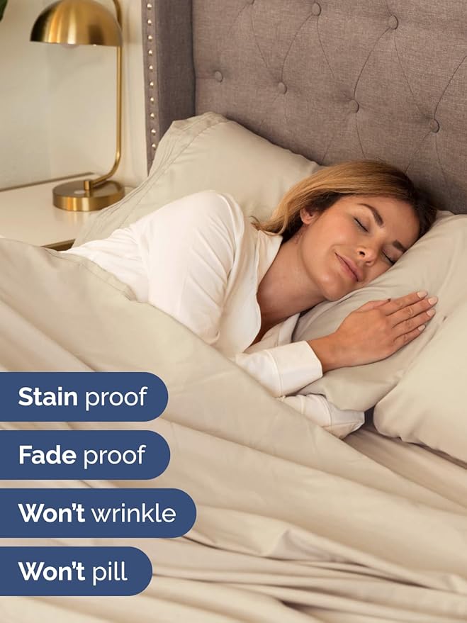 Extra Deep King Sheet Set - 6 Piece Breathable and Cooling Sheets - Hotel Luxury Bedding for Women, Men, Kids & Teens - Easy & Secure Fit - Soft, Wrinkle Free and Comfy - Extra Deep Pockets - Wheat