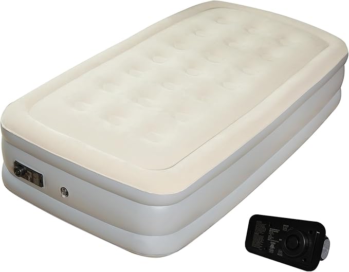 Twin Air Mattress with Built-in Pump, 2 Min Fast Inflation, 16" Raised Height, Supports up to 650 lbs, for Camping, Home Use, Guests, Portable Travel–Single Air Mattress
