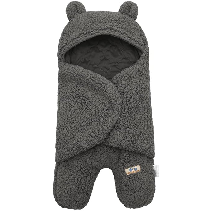BlueSnail Newborn Receiving Blanket Baby Sleeping Wrap Swaddle 0-3 Months, 8-13 lbs (Gray)