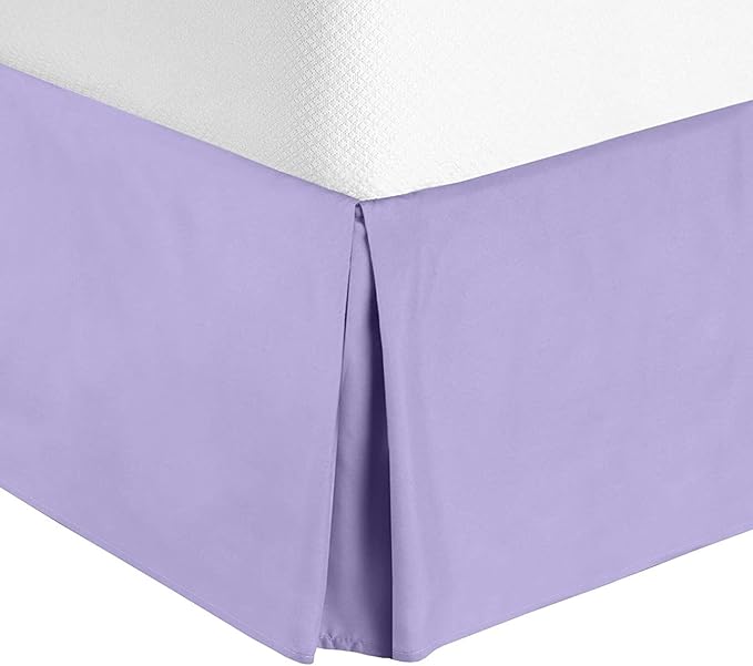 Bed Skirt - Soft Quadruple Pleated Ruffle - Easy Fit with 16 Inch Tailored Drop - Hotel Quality, Shrinkage and Fade Resistant//Lilac/California King
