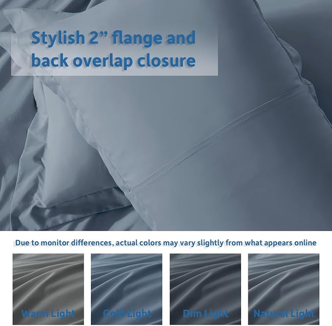 Nestl Stone Blue California King Duvet Cover Sets - Soft Double Brushed Cal King Duvet Cover, 3 Piece, with Button Closure, 1 Duvet Cover 104x98 inches and 2 Pillow Shams