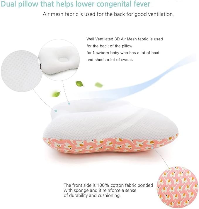 Soft Hypoallergenic Baby Head & Neck Support Organic Cotton Cover Machine Washable (Marble Grey)