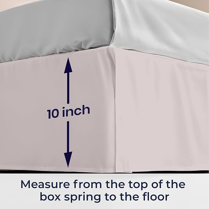 SGI Bedding 10 inch Drop Bed Skirt Full Size - Platform Style with Secure Fit, Classic Tailored Look, Elegant Pleated Style Dust Ruffle, Split Corners, Wrinkle Resistant Microfiber - Warm Grey