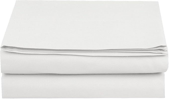 Luxury 1-Piece Flat Sheet + 2-Piece Pillowcases(Without Fitted Sheet) King Size – 800 Thread Count Pima Cotton, Heavyweight Fabric, Deep 15" Pockets, Ultra Soft & Durable (White)
