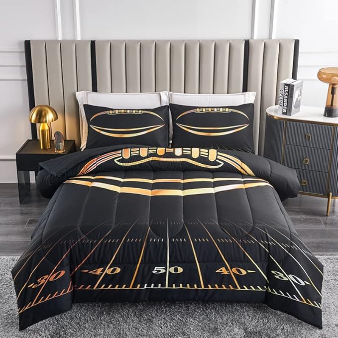 Football Comforter Sets,Sports Bedding Set Queen,Boys Queen Comforter Sets,Kids Comforter Set for Boys
