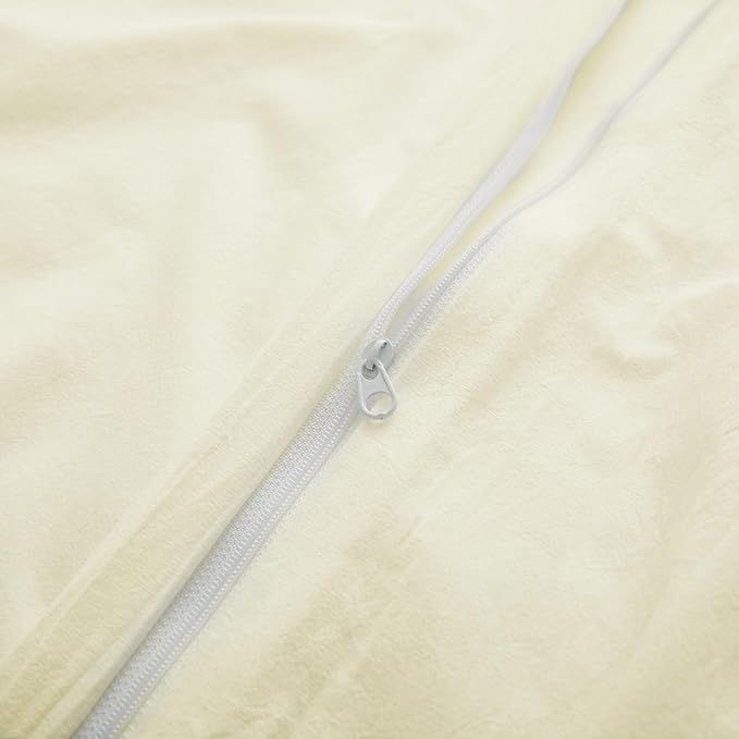 Cream White Cotton Duvet Cover Full Size, Linen-Like Natural Bedding Set with Zipper Closure (No Comforter), Full Size, Duvet Cover (80"x90") x 1, Pillowsham(20"x26") x 2