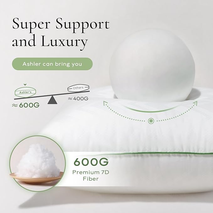 Ashler Home Deco 18x18 Pillows Insert (Set of 4) - Throw Pillow Inserts with 100% Cotton Cover - 18 Inch Square Interior Sofa Stuffer Pillow Inserts -Decorative White Couch Pillow