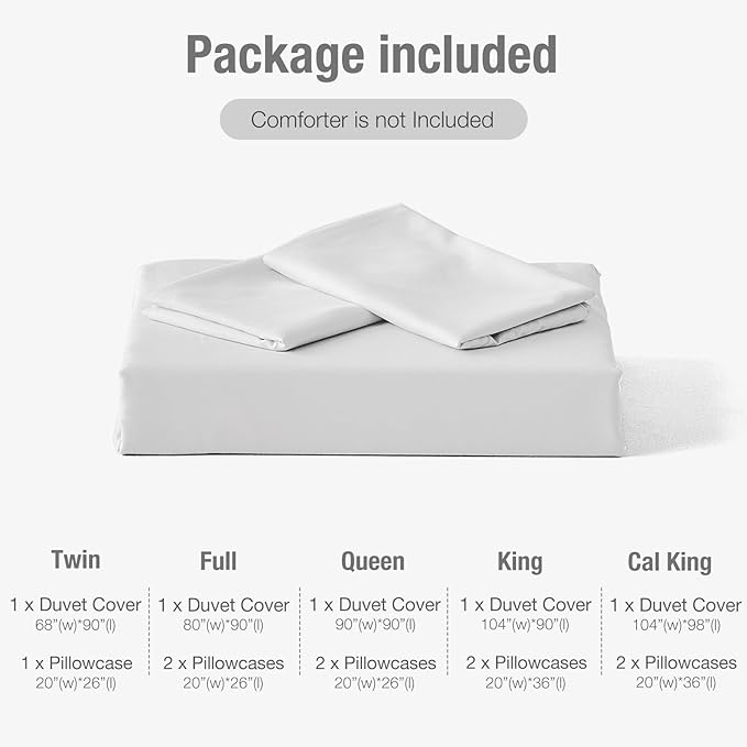 Lekesky Queen Size Duvet Cover Set, White Duvet Cover, Ultra-Soft Microfiber 3 Pieces Comforter Cover with Zipper and Corner Ties, Includes 2 Pillowcases 20"x26"