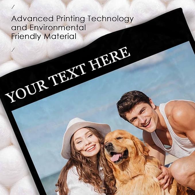 Customized Blankets with Photos, 1 Photos Custom Blanket Customized Gifts Gifts for Mom Dad Couple Girlfriend Boyfriend Wife Husband, 8 Sizes