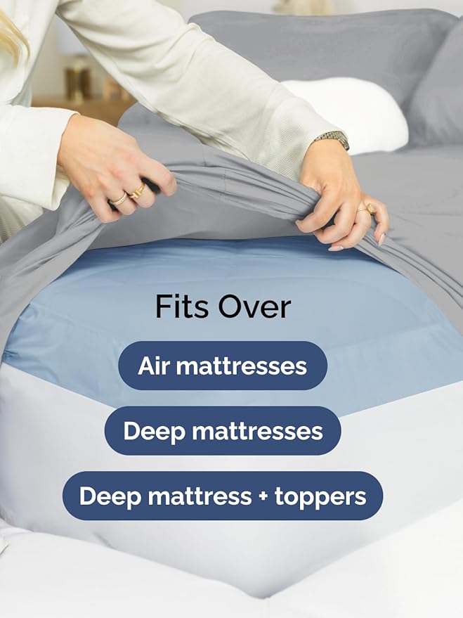 Extra Deep King Sheet Set - 6 Piece Breathable and Cooling Sheets - Hotel Luxury Bedding for Women, Men, Kids & Teens - Easy & Secure Fit - Soft, Wrinkle Free & Comfy - Extra Deep Pockets - Steel Blue