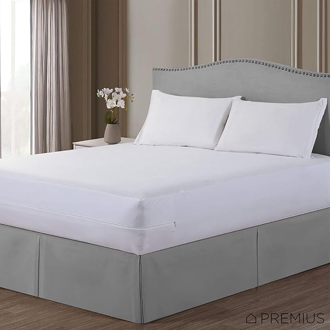 Waterproof Mattress Cover Protector Encasement for (Twin) Bed by PREMIUS, Zippered, Extra Deep 16 Inches Pocket Protector, Breathable & Noiseless, Microfiber Fabric, Machine Washable, Stretch Pockets