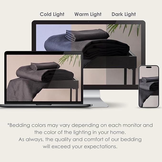 DAPU 100% Linen Duvet Cover Set - Pure Natural French Flax Linen with Corner Ties and Zipper Closure Soft Breathable Durable for Hot Sleepers 1 Duvet Cover 2 Pillowcases (Dark Gray, King)