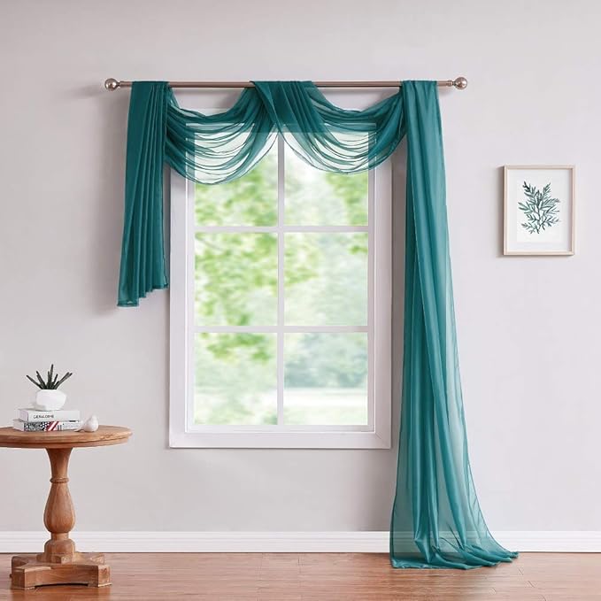 Warm Home Designs Green Teal Bed Canopy Curtains in 55 x 360 Inch Size. Our King Canopy Bed Curtains Work Great as Kids Canopy, Bed Scarf, Bed Curtain or to Enhance Bed Decor. BC Teal 360"