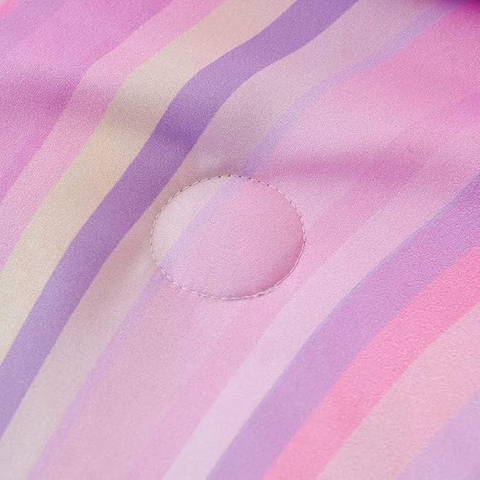 Girls Pink Comforter Twin,Pink Bedding Set for Girls,Tie Dye Comforter Set,Kids Comforter Set for Girl,Teen Comforter Twin with 2 Pillowcases,Rainbow Beddding