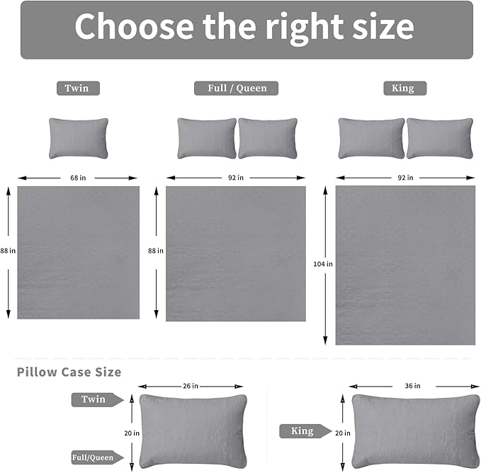 Easy-Going Full/Queen Size Reversible Quilt Set with 1 Quilt and 2 Pillow Shams, Soft Bed Quilt Cover, Water Resistant Lightweight Microfiber Bedspread, Stain Resistant, Damask-Light Gray/Ivory