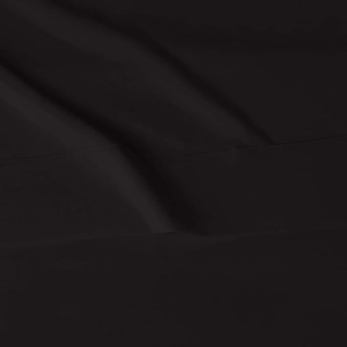 Amazon Basics Lightweight Super Soft Easy Care Breathable Brushed Microfiber 3-Piece Bed Sheet Set with 14-Inch Deep Pockets, Twin XL, Black, Solid