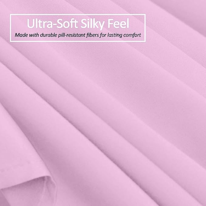 Bed Skirt - 25 Inch Fall Tailored Drop Pleated Dust Ruffle, 100% Egyptian Cotton - Solid Pattern and Color { King , Solid , Lilac}